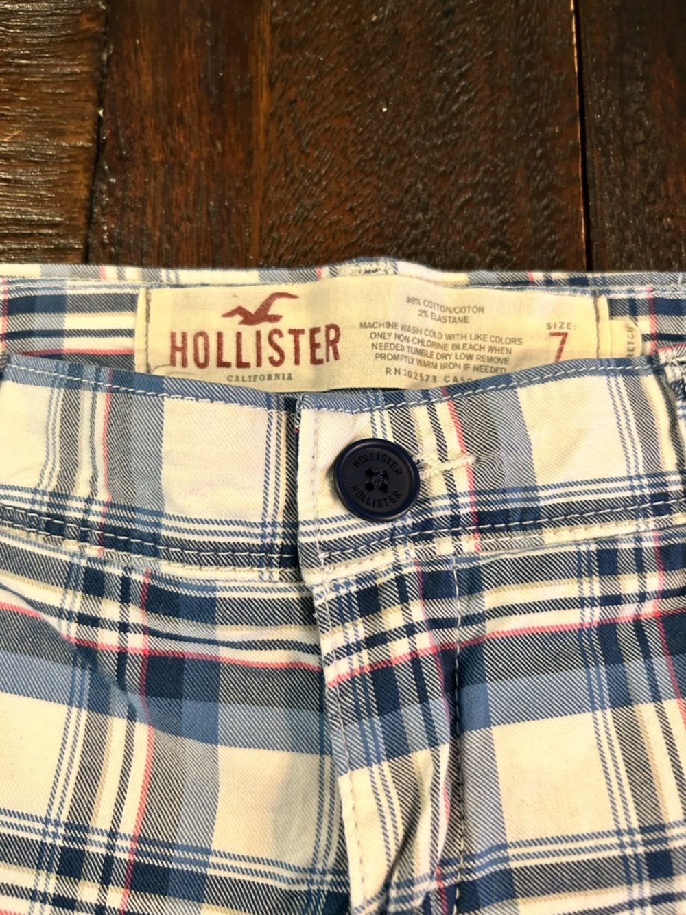 Hollister Y2K Vintage Low Rise Blue Plaid Micro Mini Shorts - Picture 3 of 10